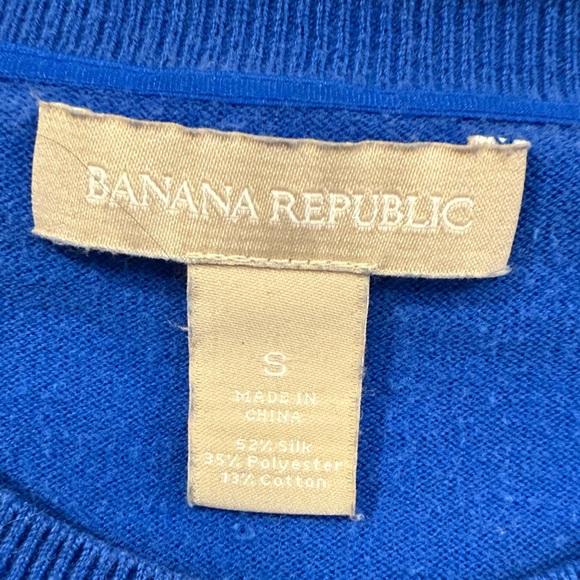 Banana Republic Blue and Yellow Block Print Cardigan - Picture 2 of 5